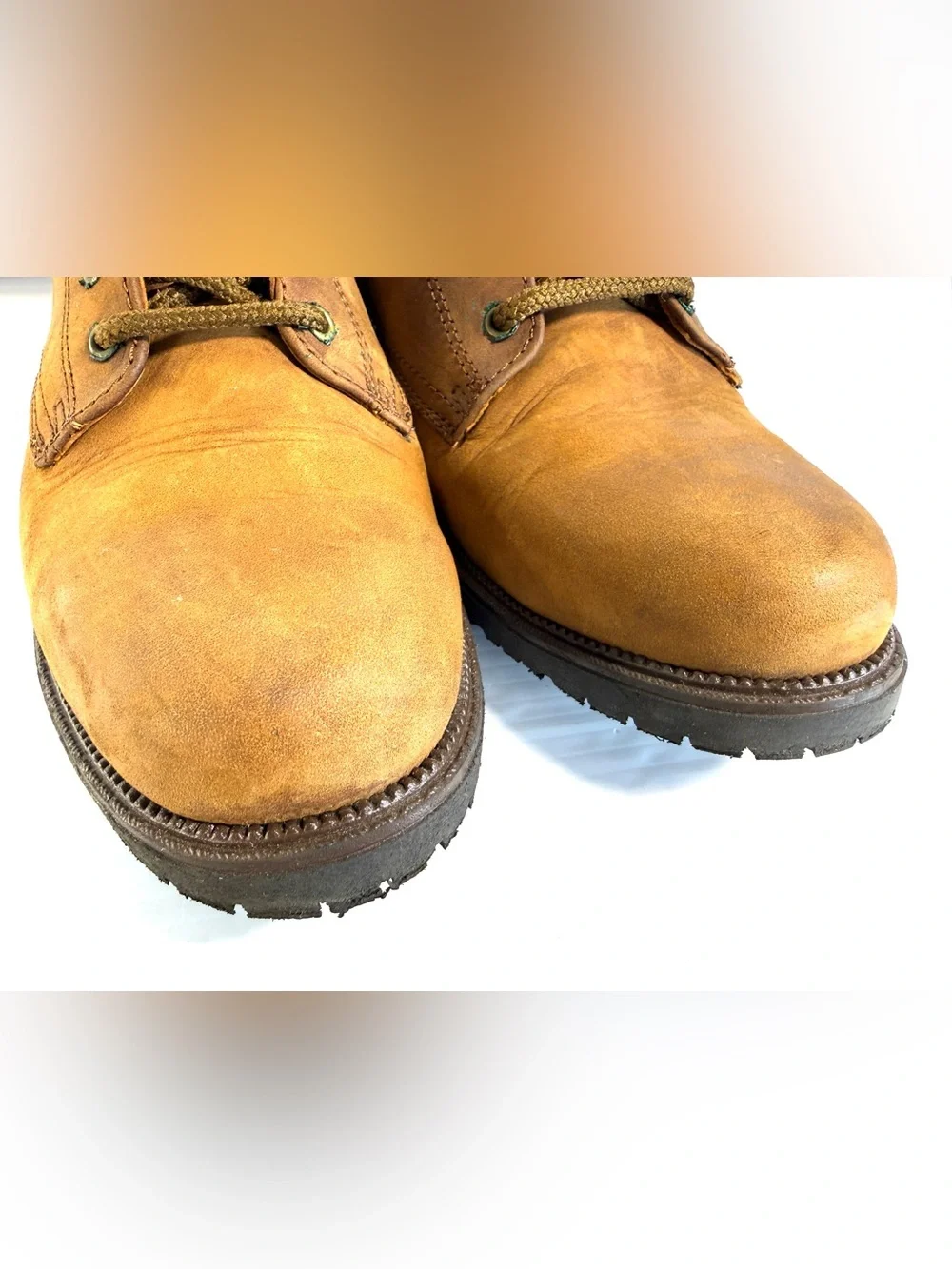 Nunn Bush Tan Leather Lace-Up Work Boots